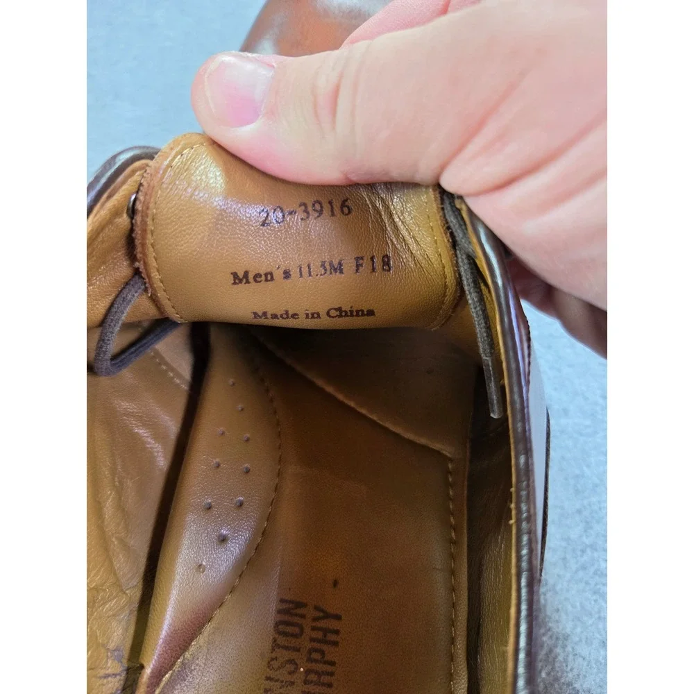 Johnston & Murphy Mens 20-3916 Cap Toe Oxford Shoes 11.5M Brown Professional